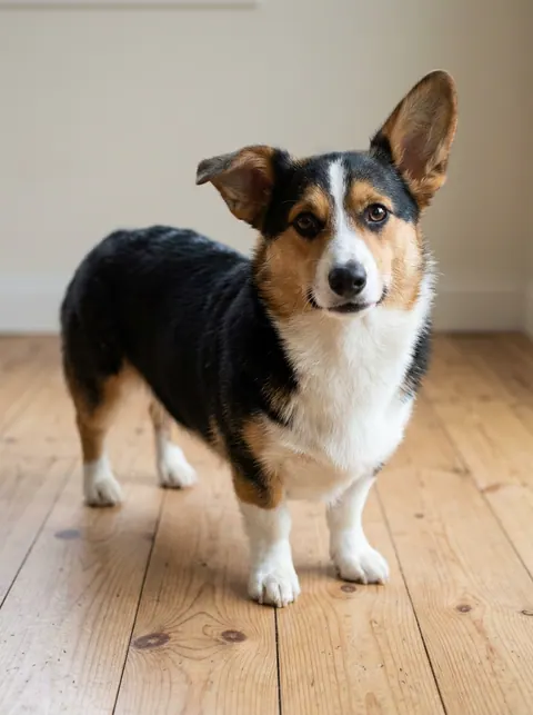 Example input: a tricolor corgi