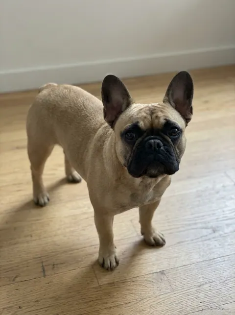 Input photo: a fawn French bulldog